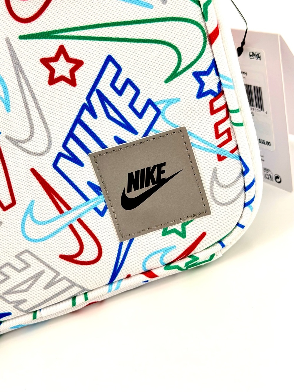 Nike Kids Lunch Box Bag Multicolor Swoosh Print HA9304-100 NWT